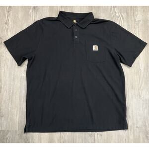 Carhartt Original Fit Polo Style Black Shirt Men’s Size XL